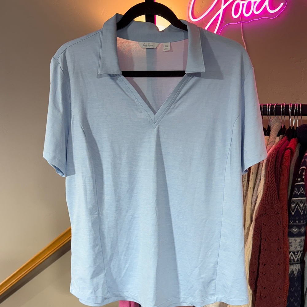Lady Hagen Sky Blue Polo Shirt NWOT